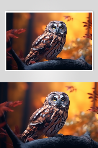 AI数字艺术高清可爱猫头鹰动物摄影图片