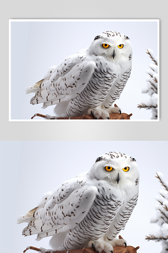 AI数字艺术手绘卡通猫头鹰动物摄影图片