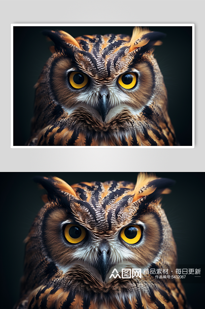 AI数字艺术猫头鹰动物摄影图片素材