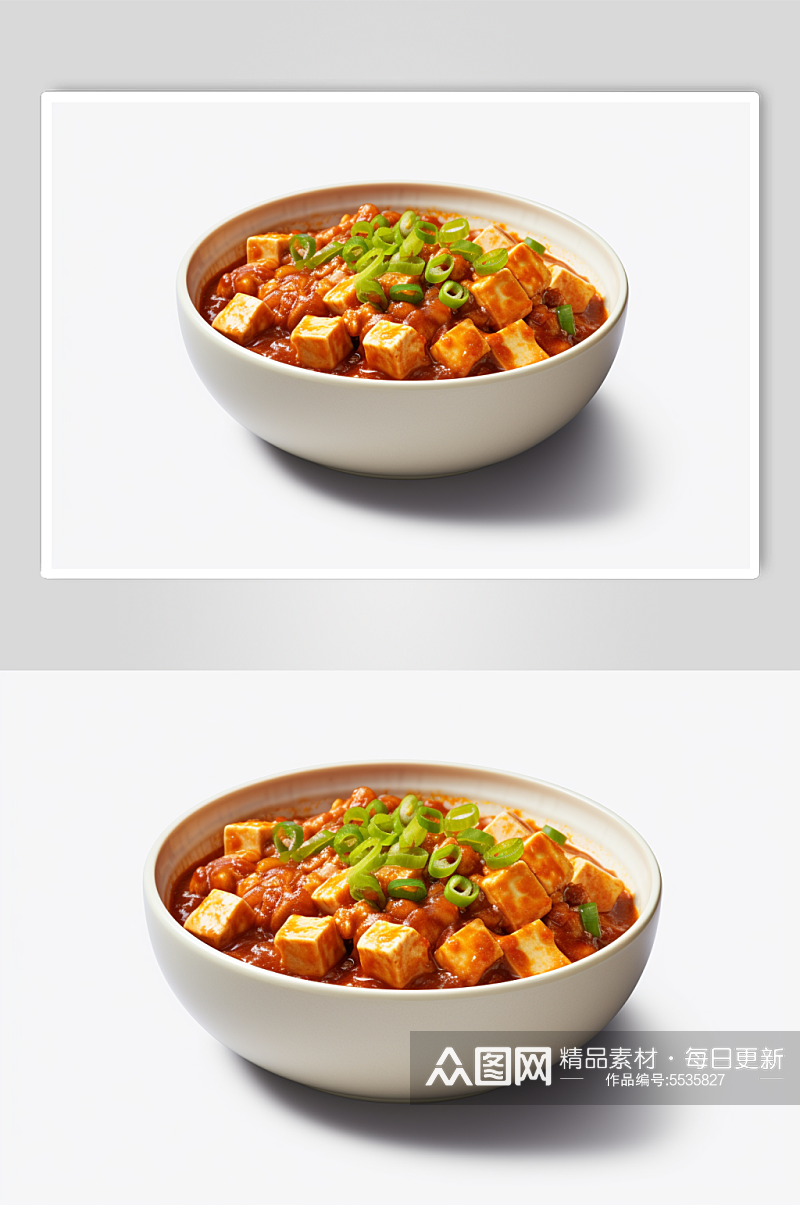 AI数字艺术中式餐饮麻婆豆腐美食摄影图素材