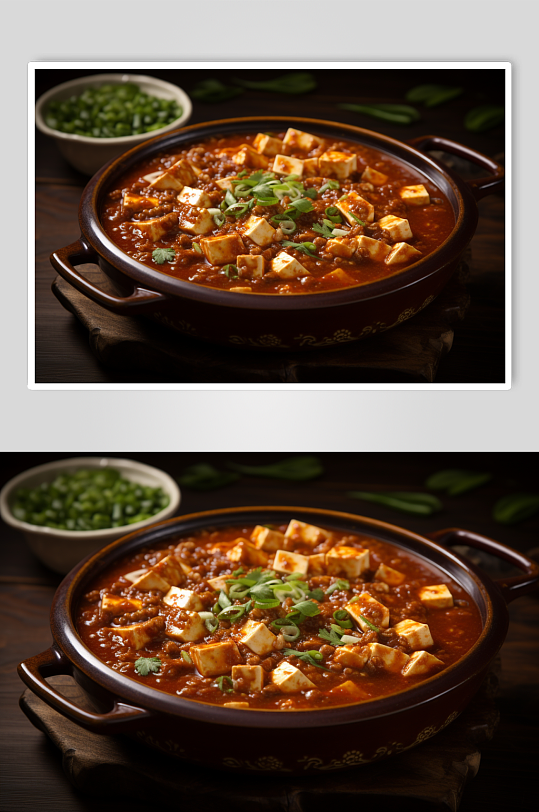 AI数字艺术中式餐饮麻婆豆腐美食摄影图