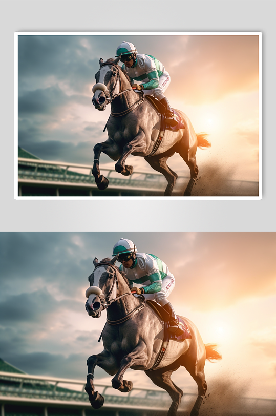 AI数字艺术马场骑马奔跑人物摄影图片