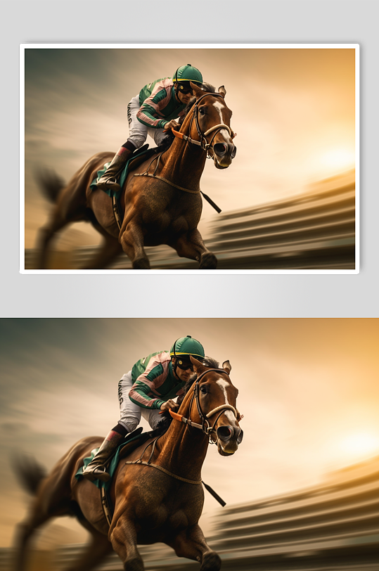AI数字艺术马场骑马奔跑人物摄影图片