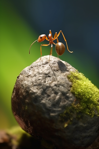 AI数字艺术蚂蚁搬石头企业文化摄影图片