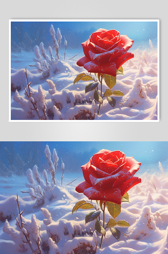 AI数字艺术高清红色玫瑰花卉摄影图片