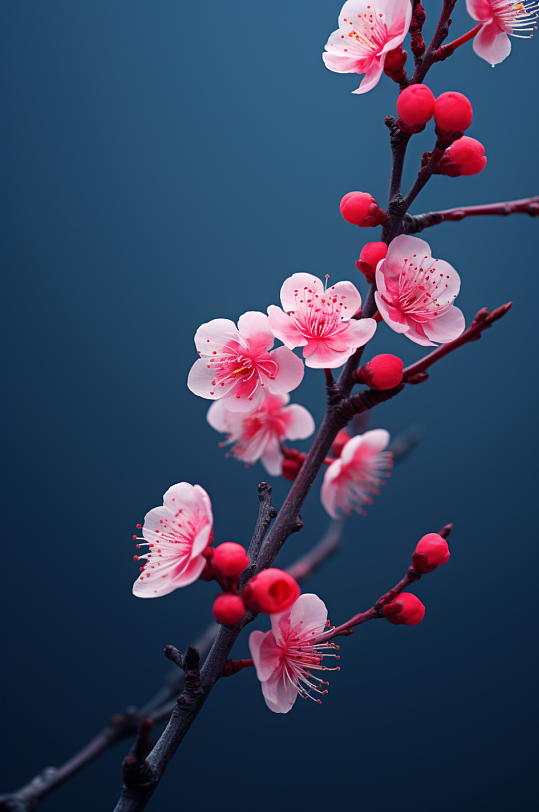AI数字艺术高清梅花花朵摄影图