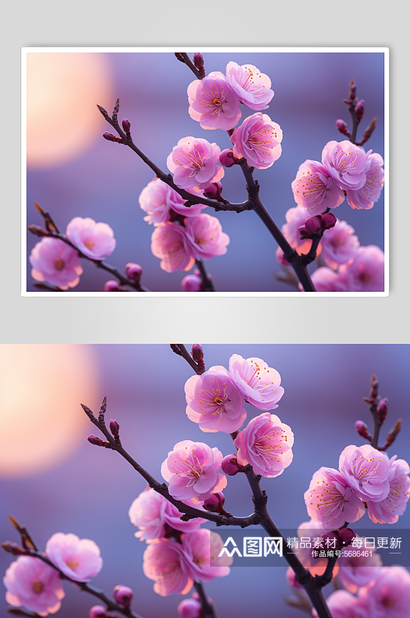 AI数字艺术高清梅花花朵摄影图素材