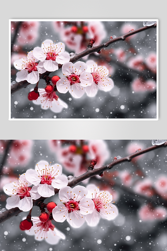 AI数字艺术高清梅花花朵摄影图-众图网