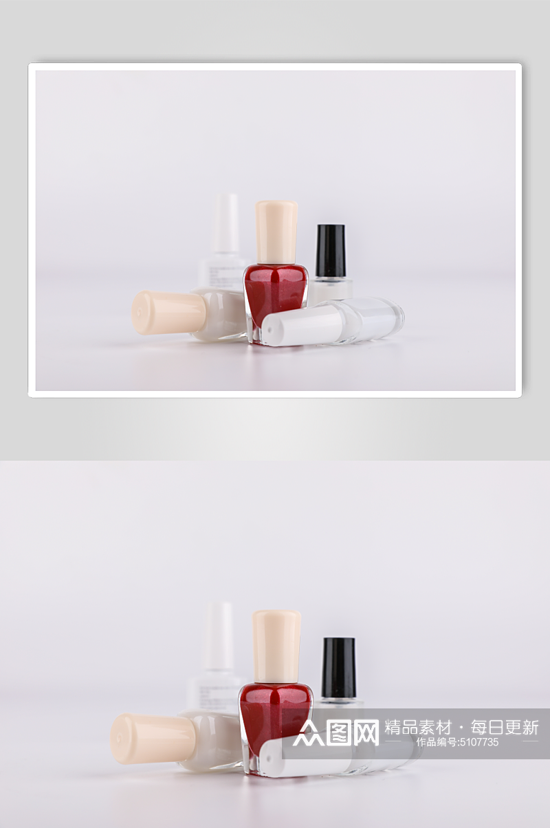 红色指甲油美甲物品摄影图素材