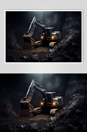 AI数字艺术高清工业煤矿煤炭摄影图片