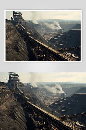 AI数字艺术高清工业煤矿煤炭摄影图片