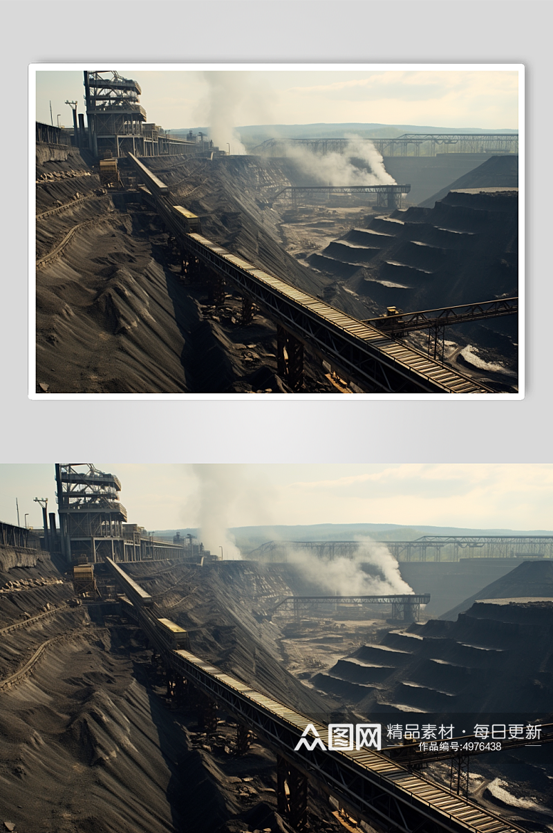 AI数字艺术高清工业煤矿煤炭摄影图片素材
