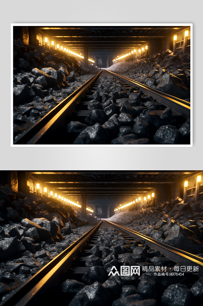 AI数字艺术清晰工业煤矿煤炭摄影图片素材