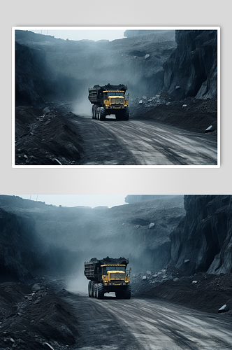 AI数字艺术清晰矿山工业煤矿煤炭摄影图片