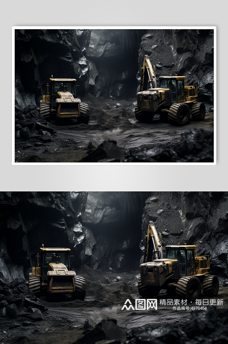 AI数字艺术清晰矿山工业煤矿煤炭摄影图片素材