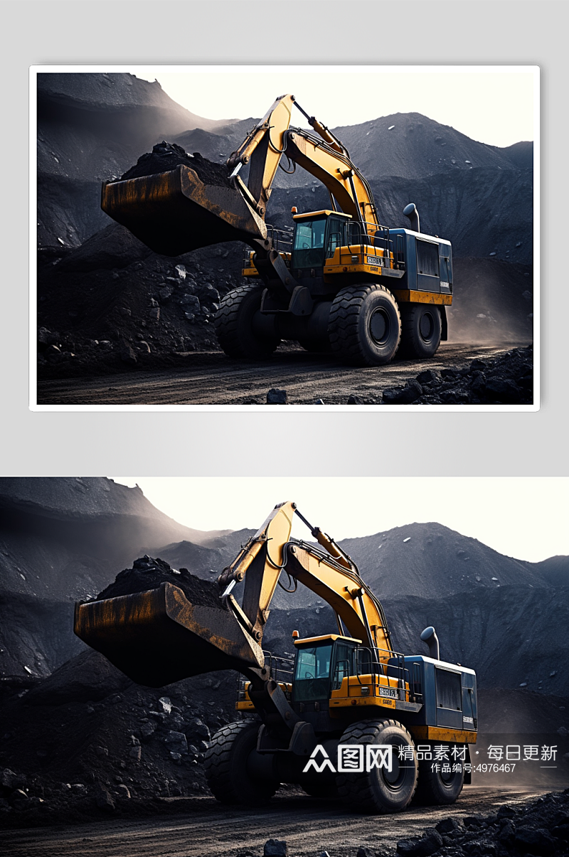 AI数字艺术清晰工业煤矿煤炭摄影图片素材