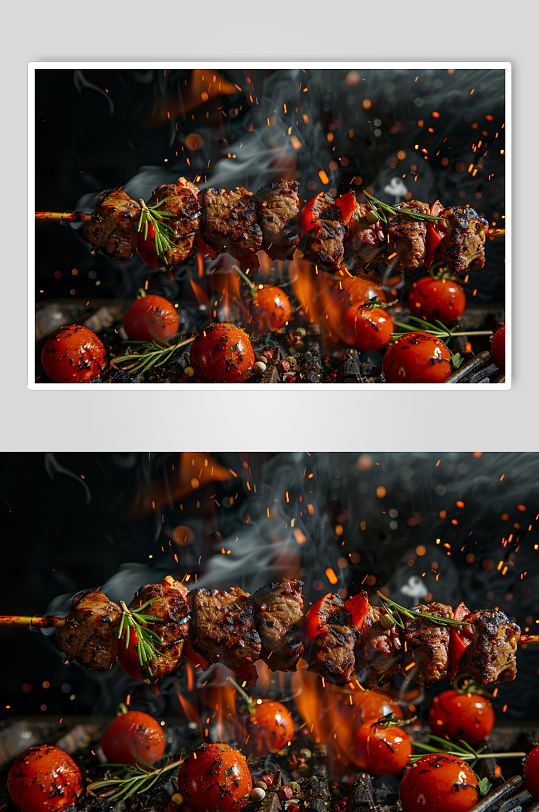 AI數(shù)字藝術(shù)美食燒烤圖片
