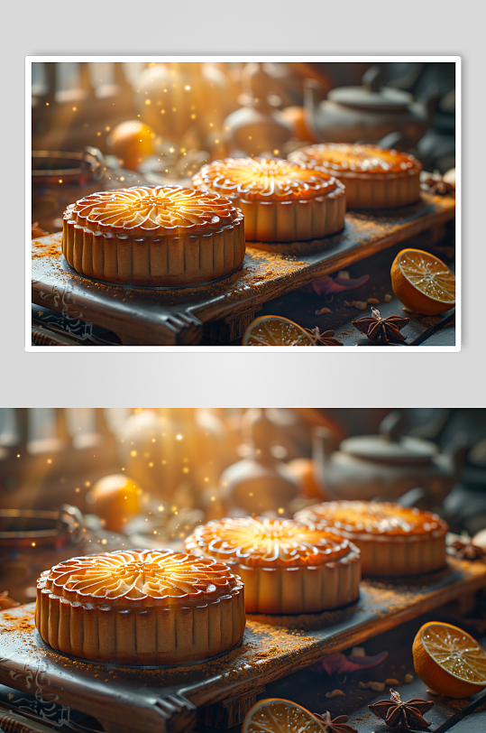 AI数字艺术中秋节美食月饼照片
