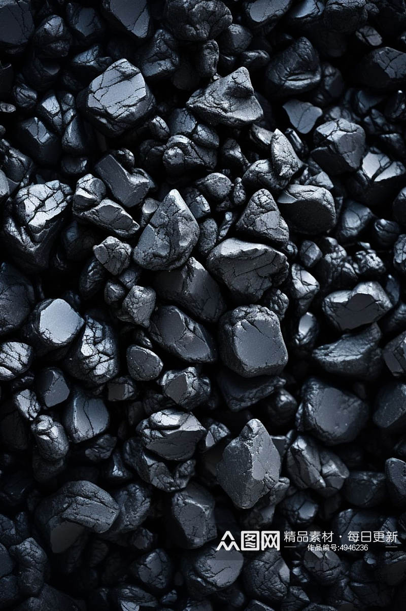 AI数字艺术高清煤炭矿石工业燃料摄影图片素材