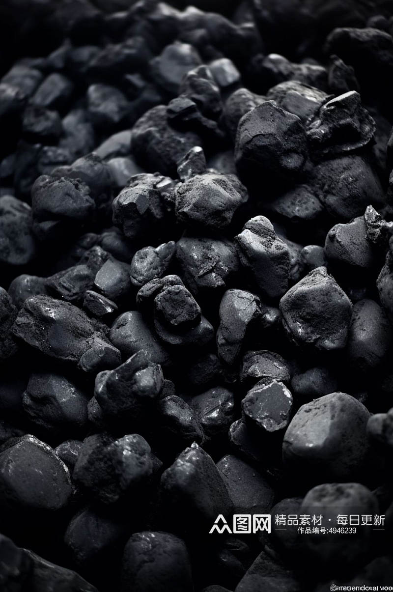 AI数字艺术高清煤炭矿石工业燃料摄影图片素材