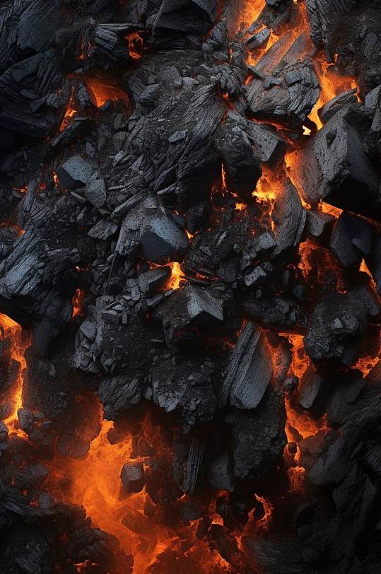 AI数字艺术超清煤炭矿石工业燃料摄影图片