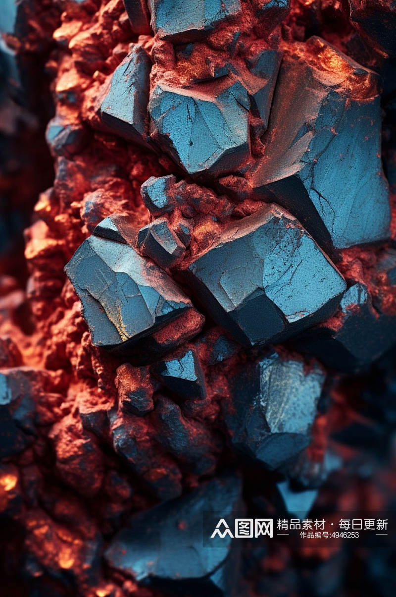 AI数字艺术清晰煤炭矿石工业燃料摄影图片素材