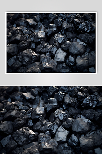 AI数字艺术清晰煤炭矿石工业燃料摄影图片