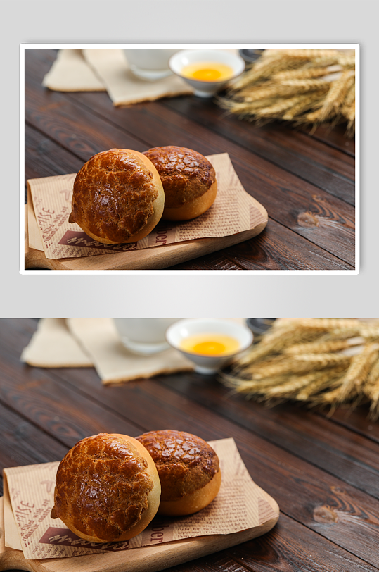 叉烧菠萝包面包美食摄影图片