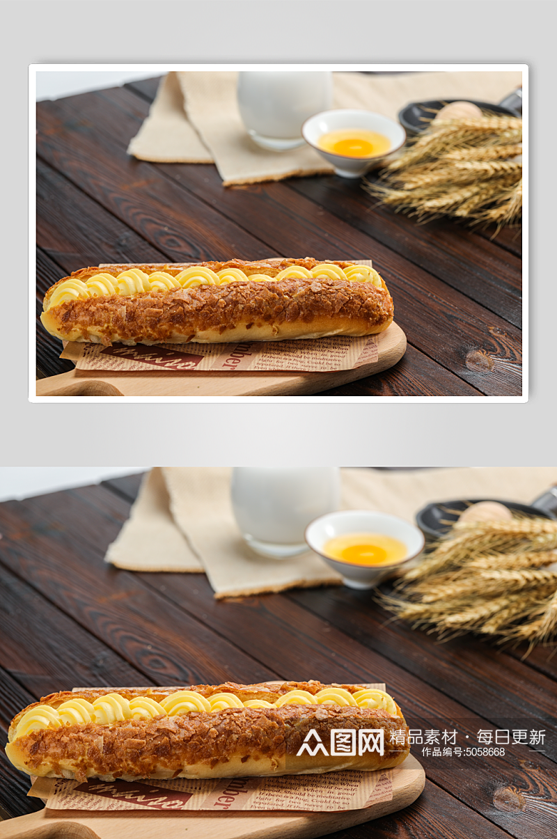 奶油脆脆面包美食摄影图片素材