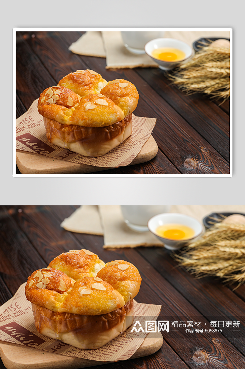 法式椰香蓝莓面包美食摄影图片素材