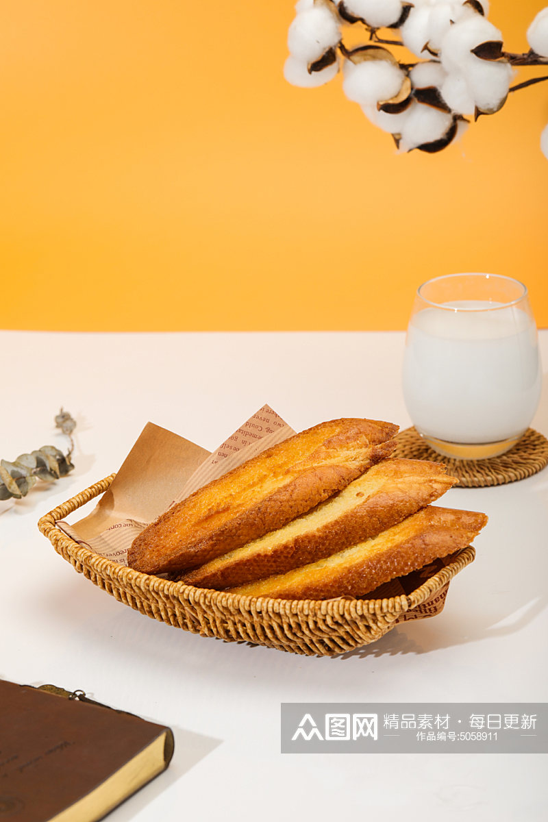 大奶香片面包美食摄影图片素材