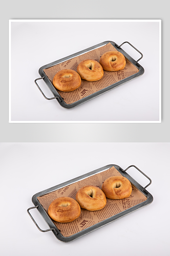 软糯贝果面包美食摄影图片