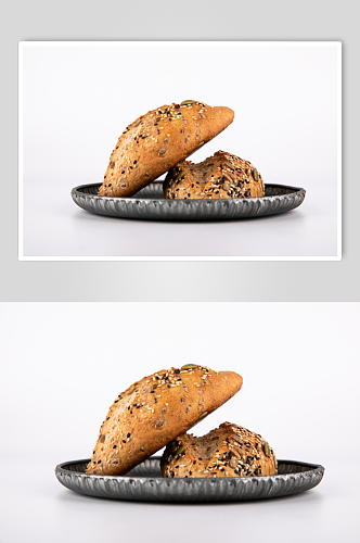 全麦谷物面包美食摄影图片