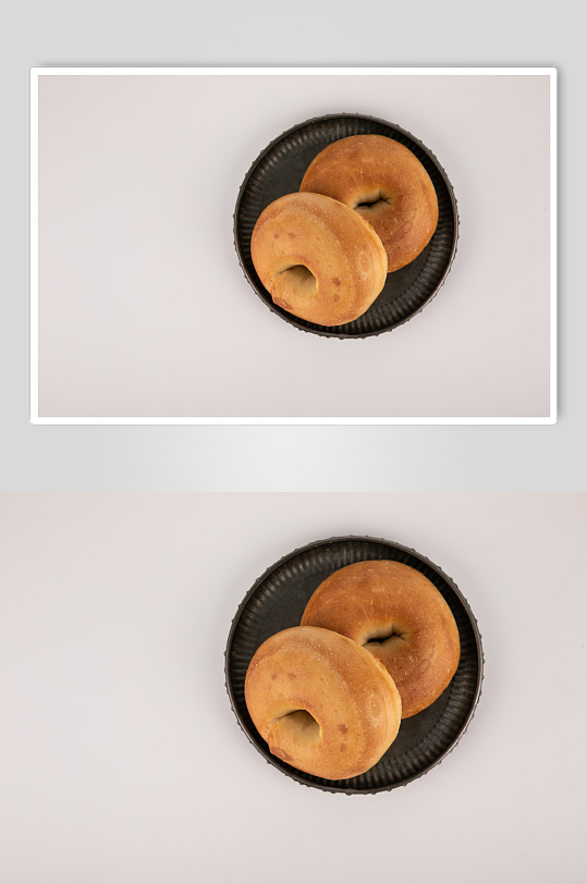 软糯贝果面包美食摄影图片