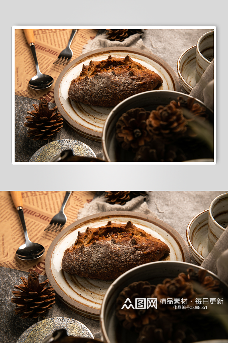 果仁全麦面包美食摄影图片素材