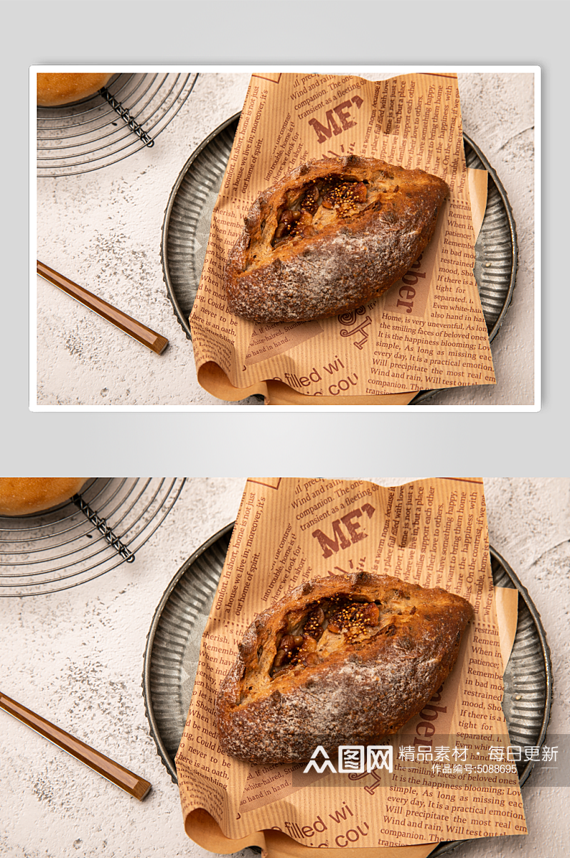 果仁全麦面包美食摄影图片素材
