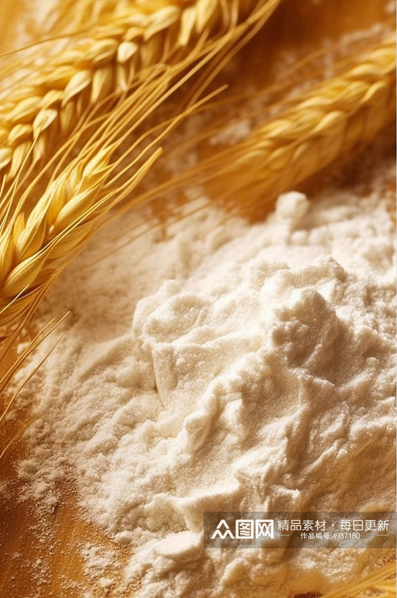 AI数字艺术高清面粉小麦粉烘焙摄影图片素材