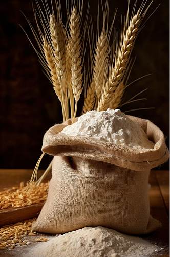 AI数字艺术高清面粉小麦粉烘焙摄影图片