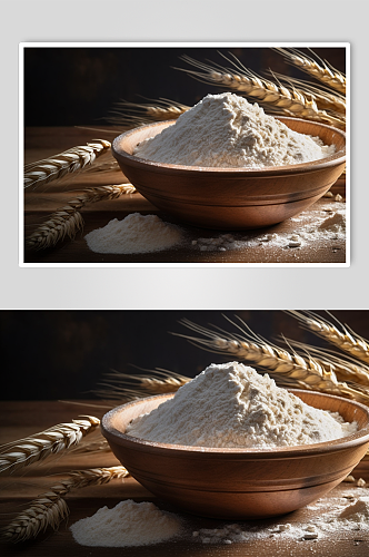 AI数字艺术清晰面粉小麦粉烘焙摄影图片