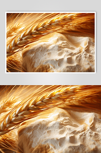 AI数字艺术简约面粉小麦粉烘焙摄影图片
