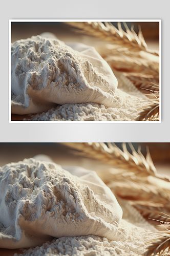 AI数字艺术极简面粉小麦粉烘焙摄影图片