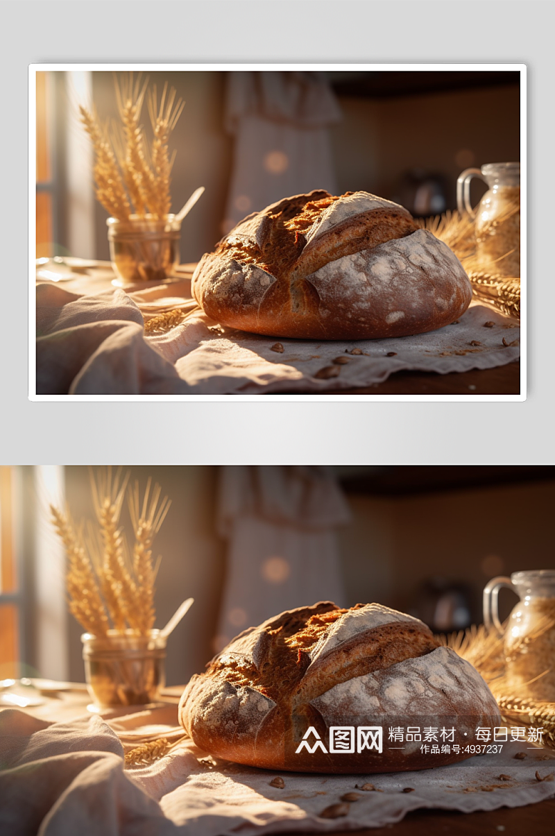 AI数字艺术极简面粉小麦粉烘焙摄影图片素材