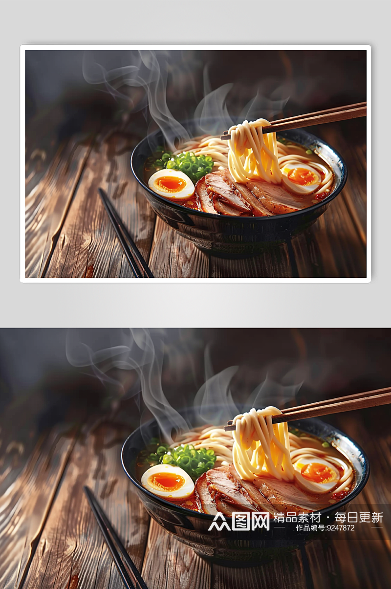 AI数字艺术早餐面条面食摄影图素材