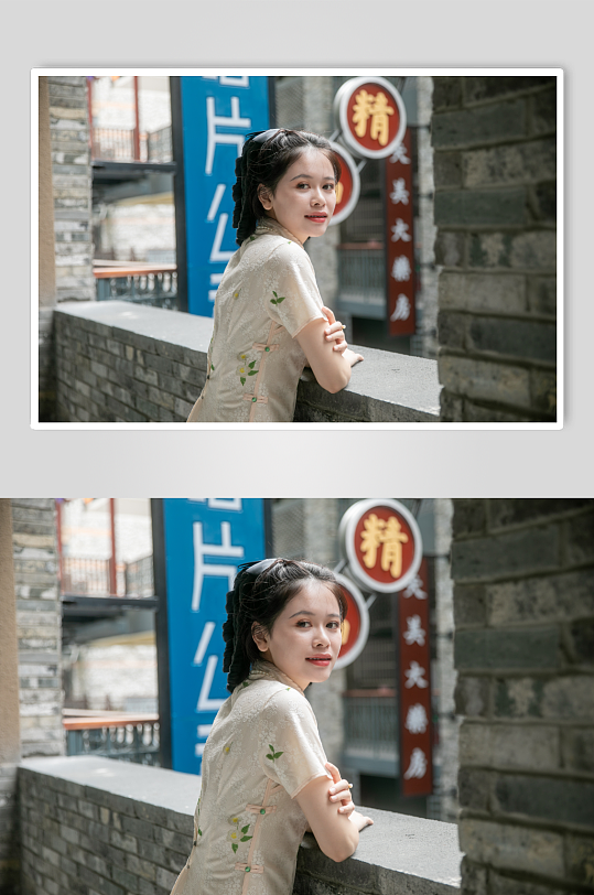 旗袍女性民国人物摄影图片-众图网