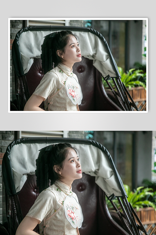 旗袍女性民国人物摄影图片-众图网