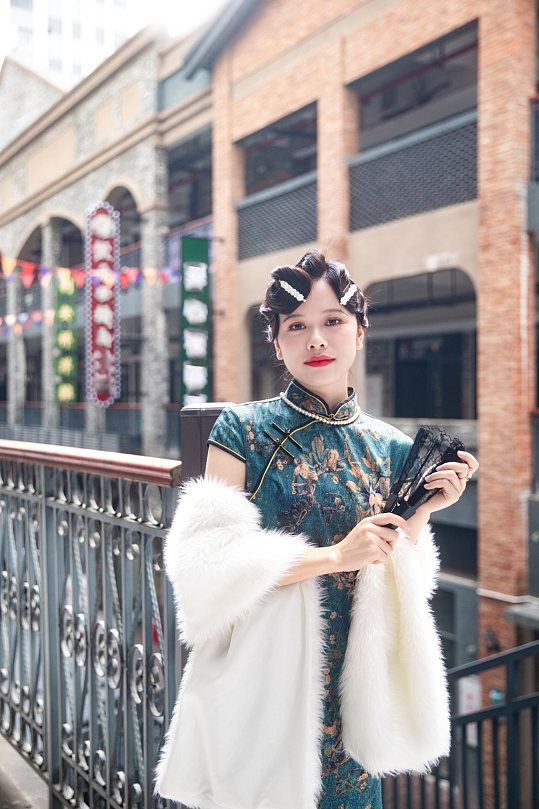 旗袍女性民国人物摄影图片-众图网