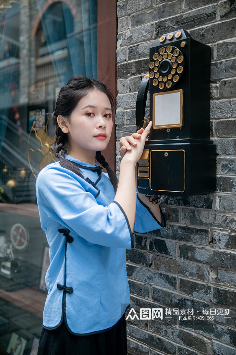 民国女学生装民国人物摄影图片素材