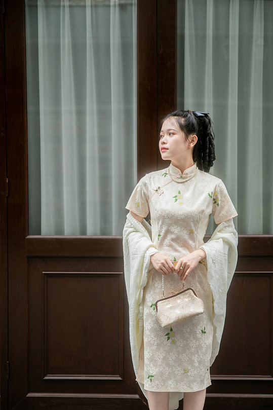 旗袍女性民国人物摄影图片-众图网