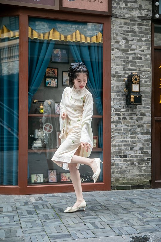 旗袍女性民国人物摄影图片-众图网