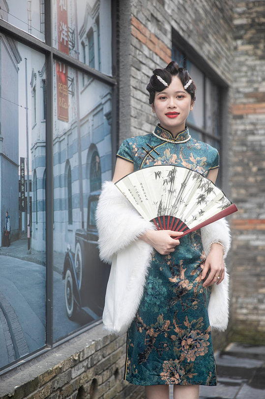 旗袍女性民国人物摄影图片-众图网